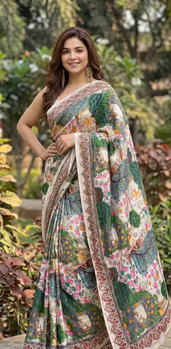 Ivory_Garden_Katdana_Chinnon_Silk_Saree_with_Hand_work_&_Blouse_Piece