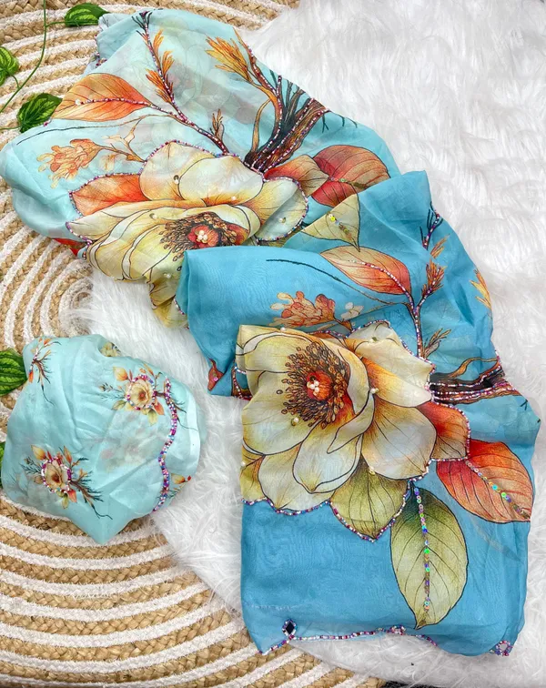 Sky_Bloom_Chinon_Silk_Khatli_Saree_with_Hand_work_&_Blouse_Piece