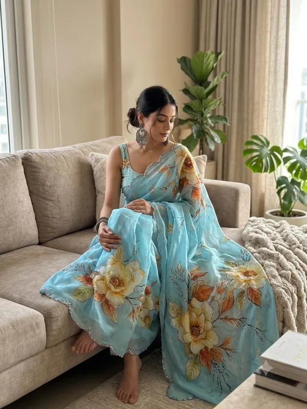 Sky_Bloom_Chinon_Silk_Khatli_Saree_with_Hand_work_&_Blouse_Piece