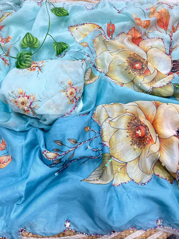 Sky_Bloom_Chinon_Silk_Khatli_Saree_with_Hand_work_&_Blouse_Piece