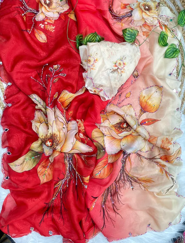 Sunset_Bloom_Chinon_Silk_Khatli_Saree_with_Hand_work_&_Blouse_Piece