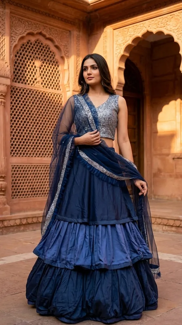 Twilight_Blue_Tiered_Layered_Indo-western