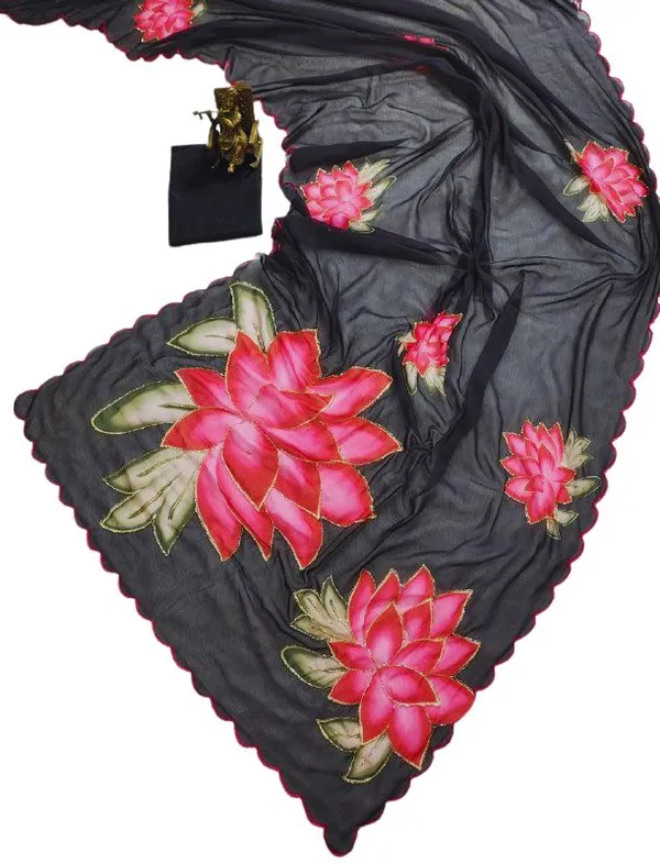 Lotus_Bloom_Georgette_Saree_With_Delicate_Hand_Work_&_Blouse_Piece