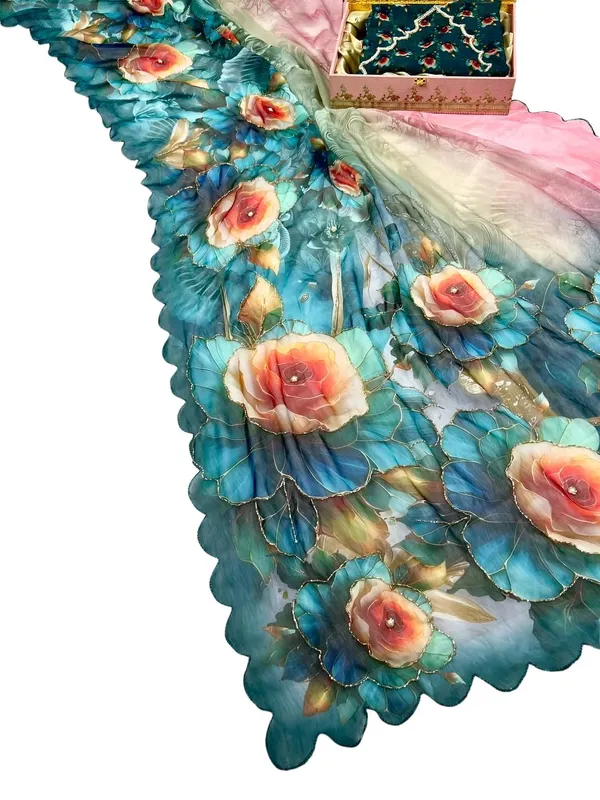 Oceanic_Rose_Ombre_Georgette_Saree_With_Hand_Work_&_Blouse_Piece