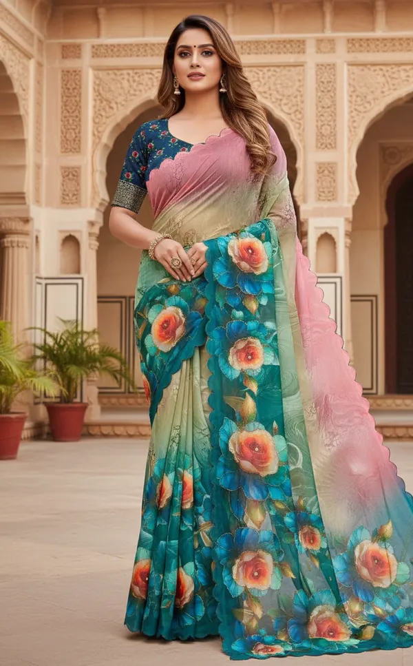 Oceanic_Rose_Ombre_Georgette_Saree_With_Hand_Work_&_Blouse_Piece