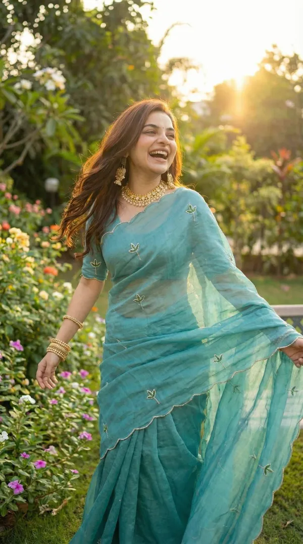 Sea_Green_Space_Silk_Saree_with_Handwork_&_Blouse_Piece