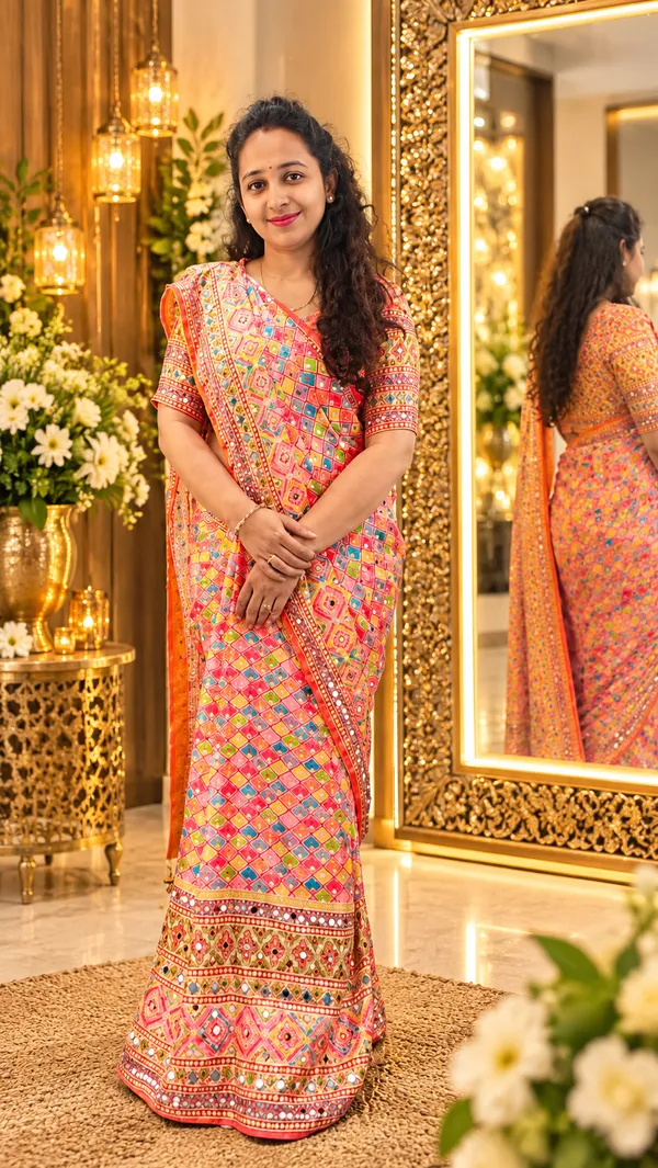 Sundari_Mirror_Mosaic_Chinnon_Silk_Saree_with_Hand_work_&_Blouse_Piece