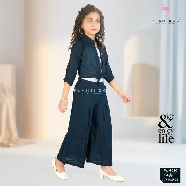 Navy_Blue_Cotton_Crop_Shirt_And_Palazzo_Co_Ord_Set_For_Girls