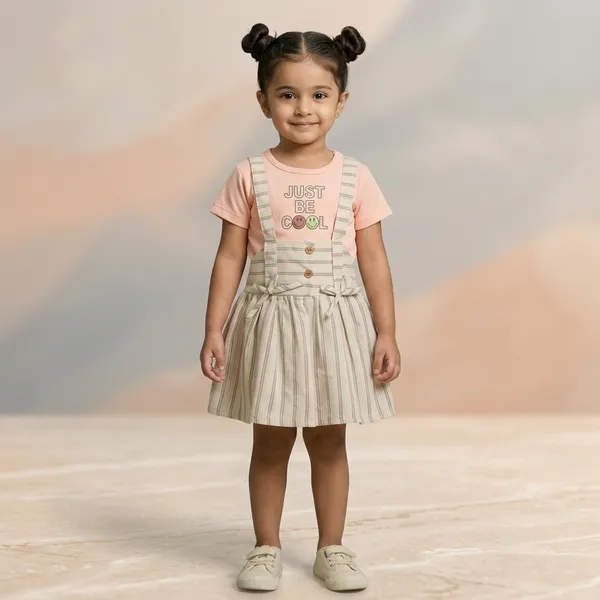 Pink_White_Cotton_Striped_Pinafore_Dress_Set_For_Girls