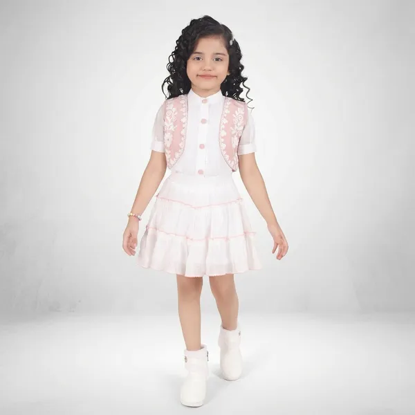 White_Cotton_Embroidered_Jacket_Dress_Set_For_Girls