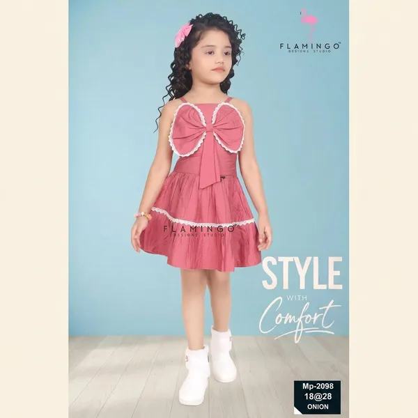 Pink_Bow_Detail_Tiered_Party_Dress_For_Girls