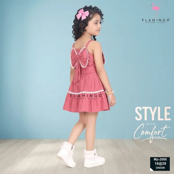 Pink_Bow_Detail_Tiered_Party_Dress_For_Girls