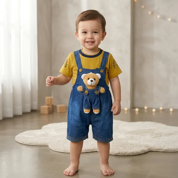 Yellow_Blue_Cotton_Teddy_Bear_Applique_Dungaree_Set_For_Boys