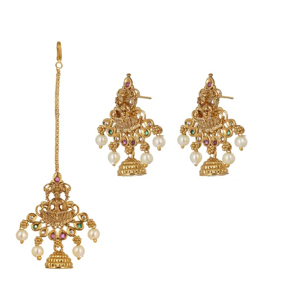 Gold_Plated_Temple_Jewellery_Necklace_Set_With_Lakshmi_Pendant