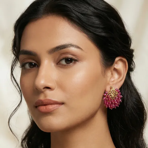 Antique_Gold_Plated_Crystal_Bead_Cluster_Earrings