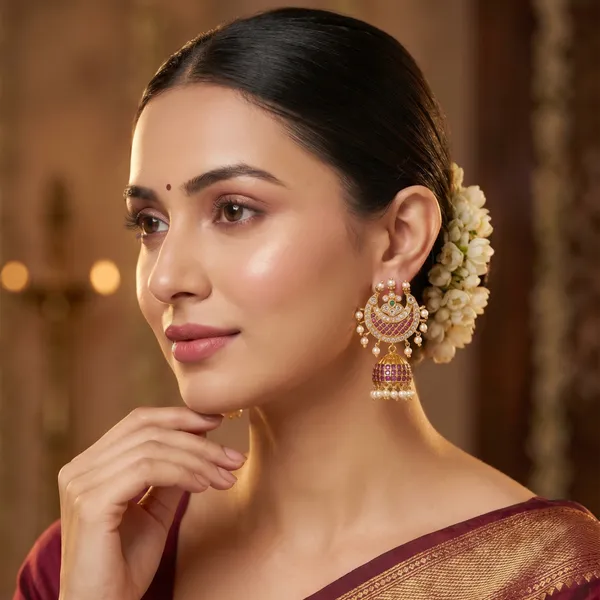 Gold_Tone_Ruby_Studded_Chandbali_Jhumka_Earrings_For_Women