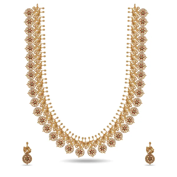 Gold_Plated_Temple_Jewellery_Necklace_Set_With_Earrings_For_Women