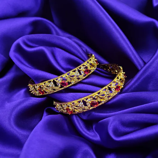 Gold_Plated_Ruby_White_Stone_Embellished_Bangles_For_Women