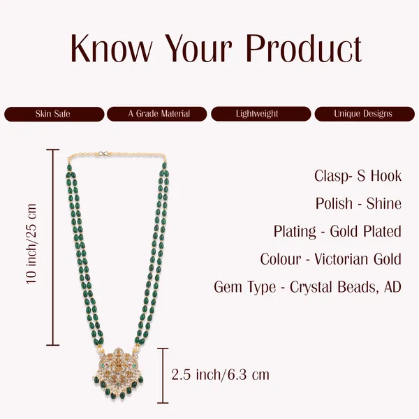 Green_Beaded_Gold_Plated_Temple_Pendant_Necklace