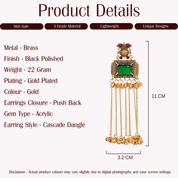 Gold_Plated_Brass_Green_Acrylic_Cascade_Dangle_Earrings_For_Women