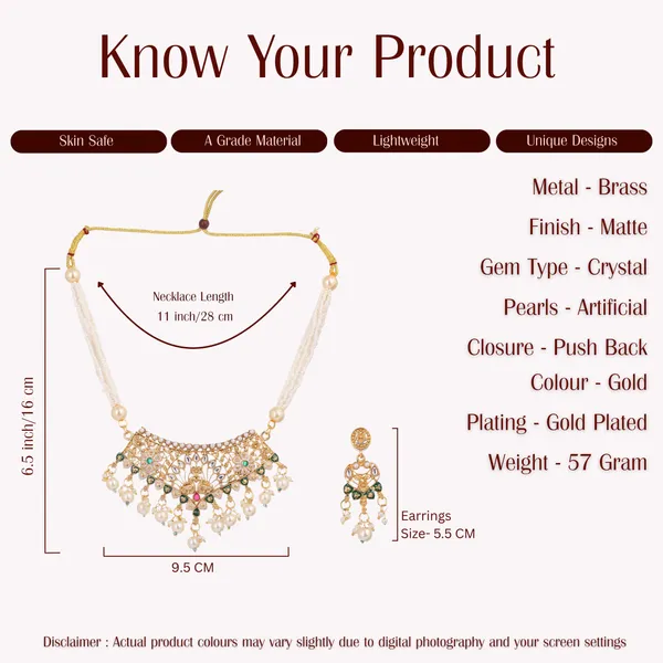Kundan_Meenakari_Choker_Necklace_set_With_Earrings_Gold_Plated