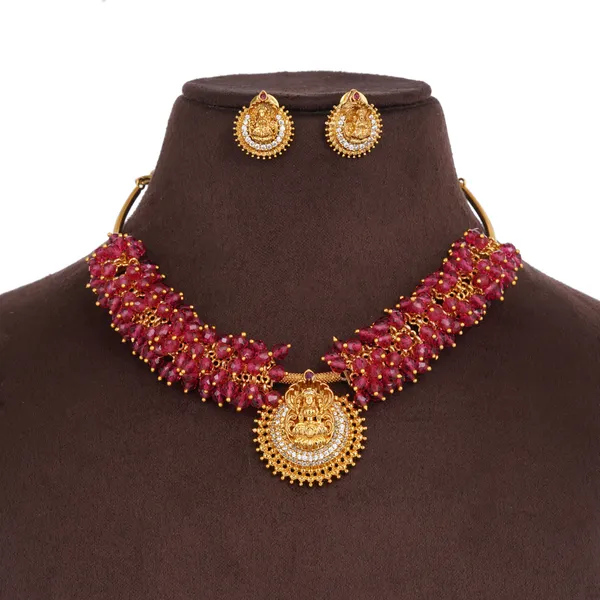 Gold_Plated_Lakshmi_Motif_Stud_Earrings_With_Crystals