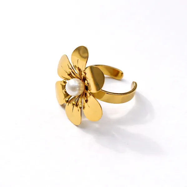 Gold_Plated_Stainless_Steel_Faux_Pearl_Flower_Ring_Size_11