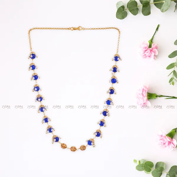 Antique_Gold_Brass_Blue_Crystal_Beads_Necklace_For_Women