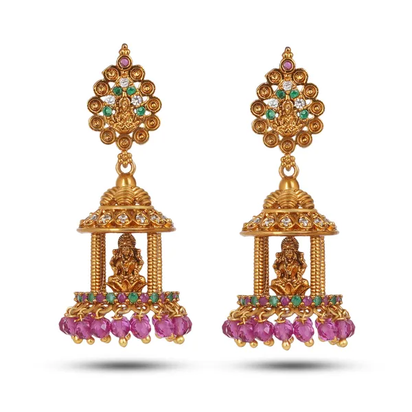 Gold_Plated_Brass_Jhumka_Earrings_With_Zirconia_Stones