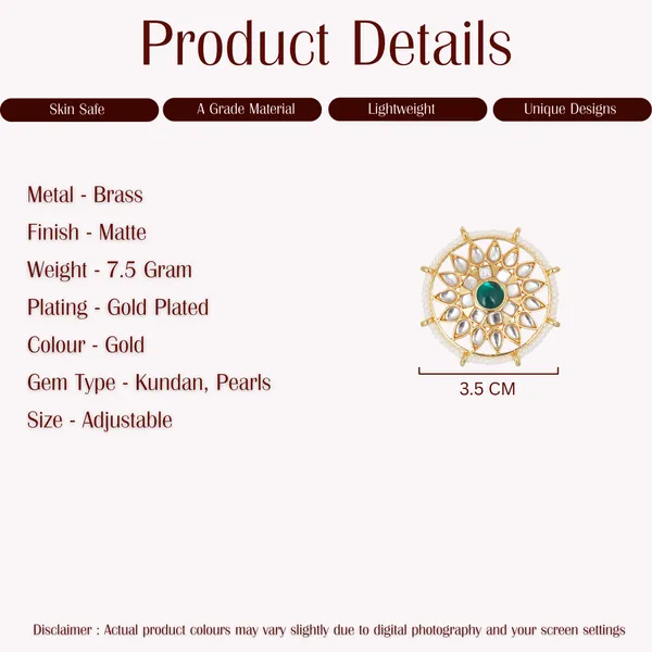 Gold_Kundan_Green_Stone_Floral_Ring_For_Women