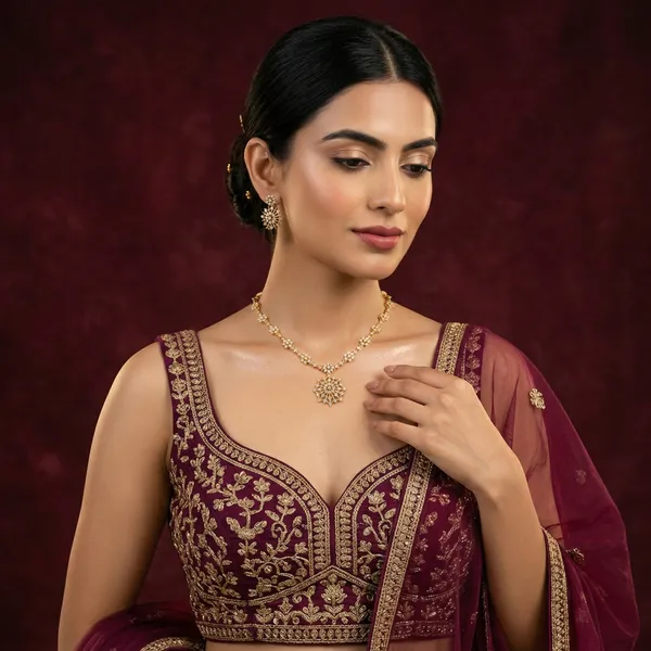 Gold_Tone_Crystal_Star_Motif_Necklace_And_Earring_Set