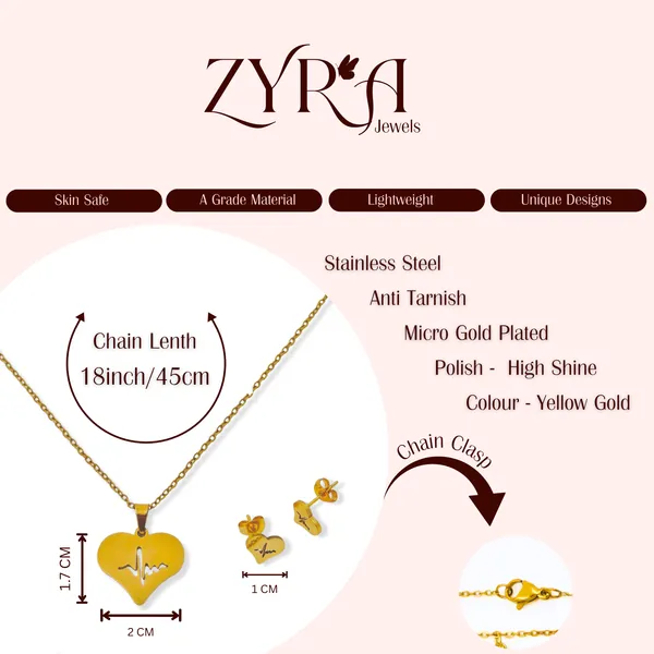 Yellow_Gold_Heart_Pendant_Necklace_With_Matching_Stud_Earrings_Set