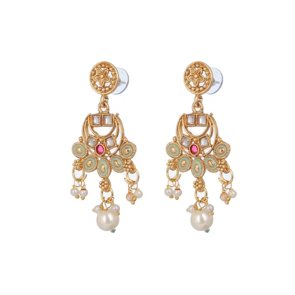 Kundan_Meenakari_Floral_Choker_Necklace_set_With_Earrings_Gold_Plated