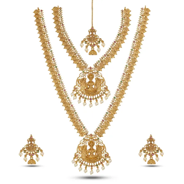 Gold_Plated_Temple_Jewellery_Necklace_Set_With_Lakshmi_Pendant