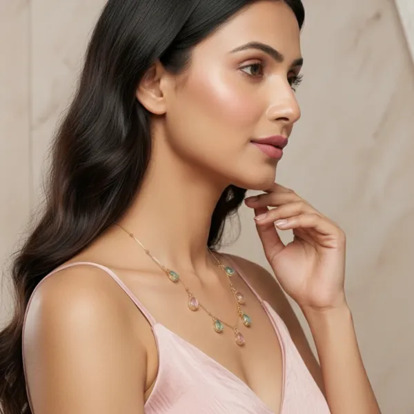 Gold_Plated_Teardrop_Stone_Necklace_For_Women