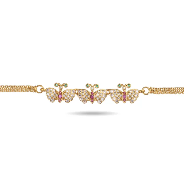 Gold_Plated_Butterfly_Design_Bracelet_With_Pink_Stones