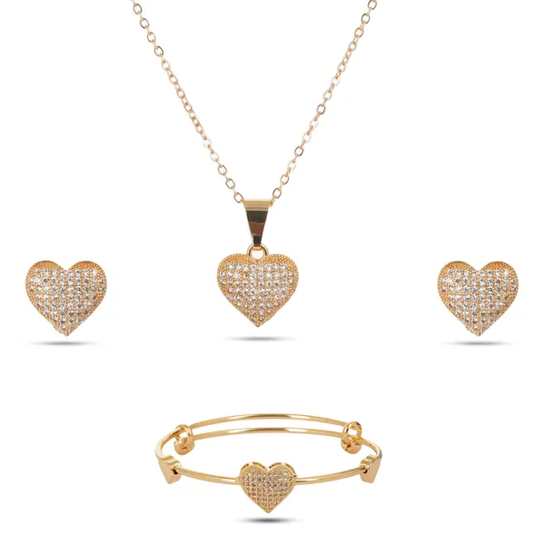 Gold_Plated_Zircon_Heart_Necklace_Bracelet_Earrings_Jewellery_Set