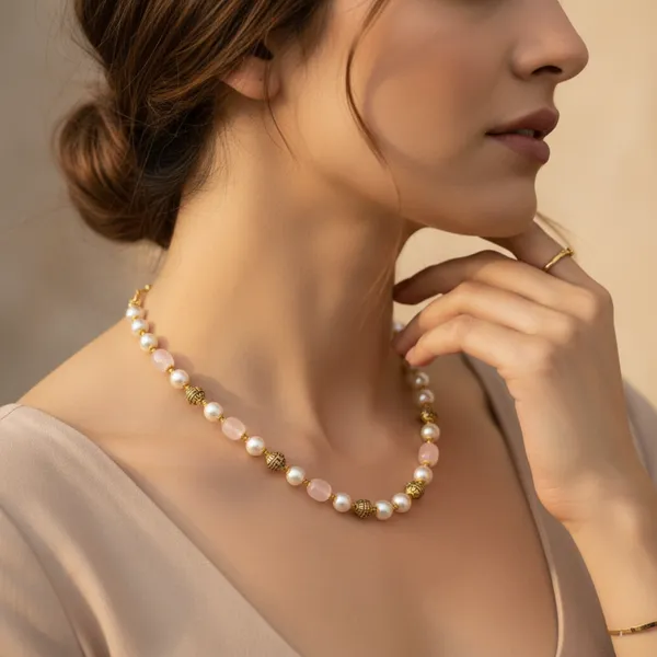 Gold_Plated_Pearl_Crystal_Bead_Necklace_For_Women