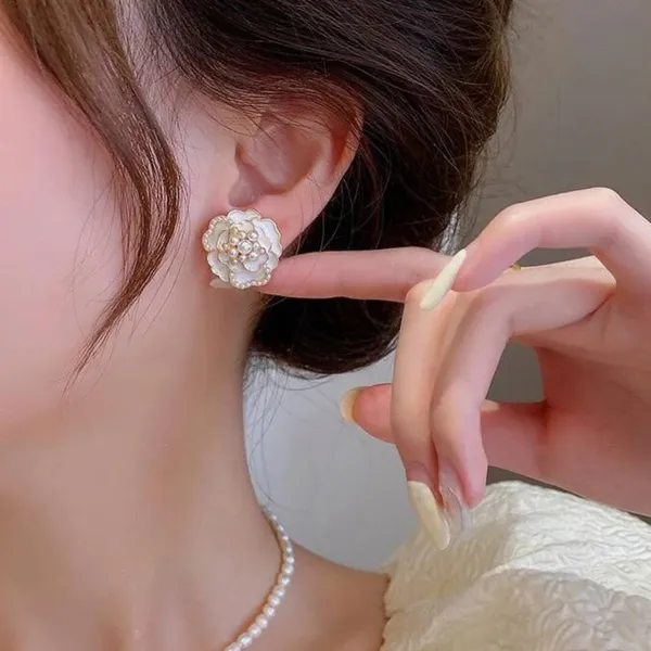 Gold_Pearl_Embellished_Stud_Earrings_For_Women