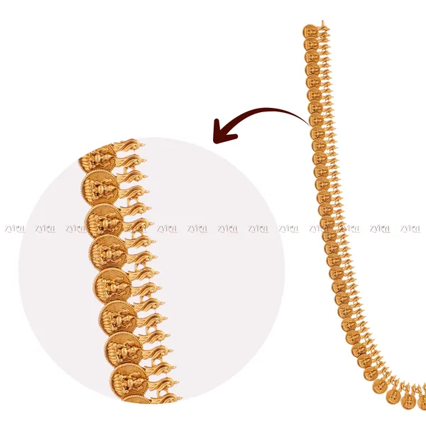 Gold_Plated_Coin_Design_Long_Necklace_Set_With_Pearl_Earrings
