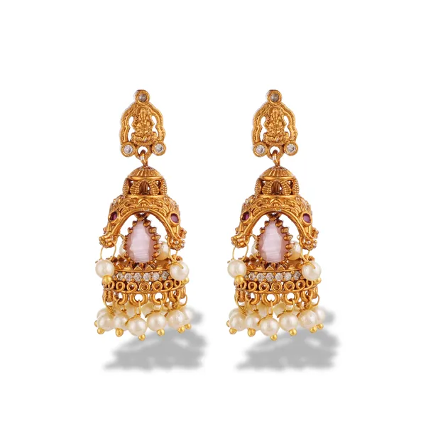 Gold_Plated_Pink_Stone_Pearl_Drop_Jhumka_Earrings_For_Women