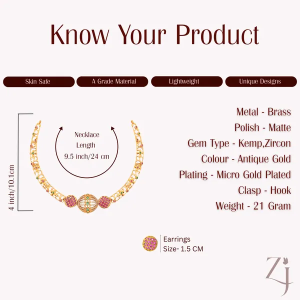 Gold_Plated_Ruby_Stone_Studded_Necklace_Set_For_Women