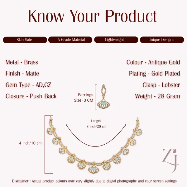 Antique_Gold_Plated_Brass_Ad_Cz_Stone_Necklace_Earrings_Set
