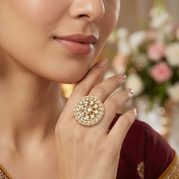 Gold_Plated_Kundan_Pearl_Adjustable_Ring_For_Women