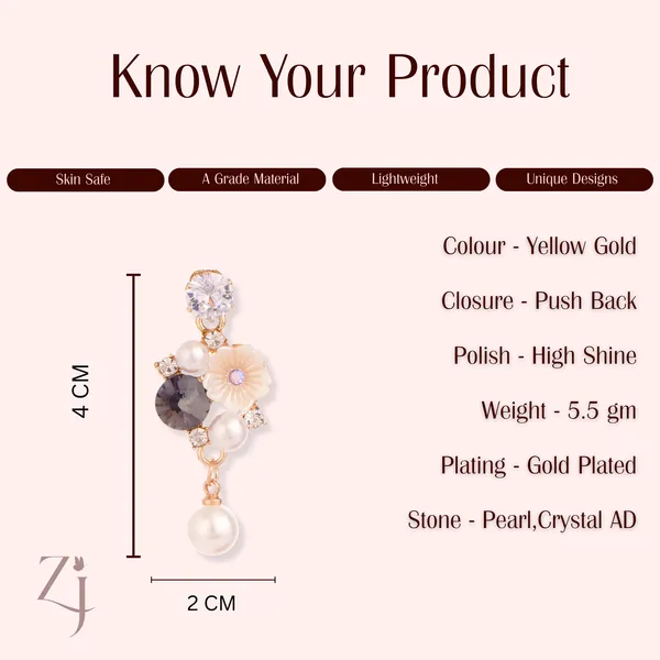 Yellow_Gold_Pearl_Crystal_Ad_Drop_Earrings_For_Women
