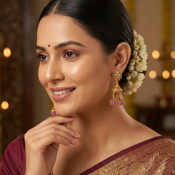 Gold_Plated_Brass_Jhumka_Earrings_With_Zirconia_Stones