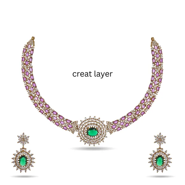 Green_Stone_American_Diamond_Necklace_Set_With_Earrings
