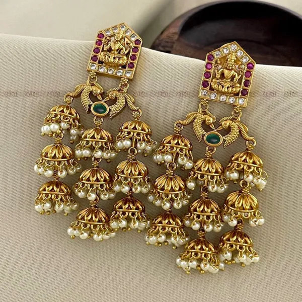 Antique_Gold_Micro_Plated_Goddess_Jhumka_Earrings_For_Women