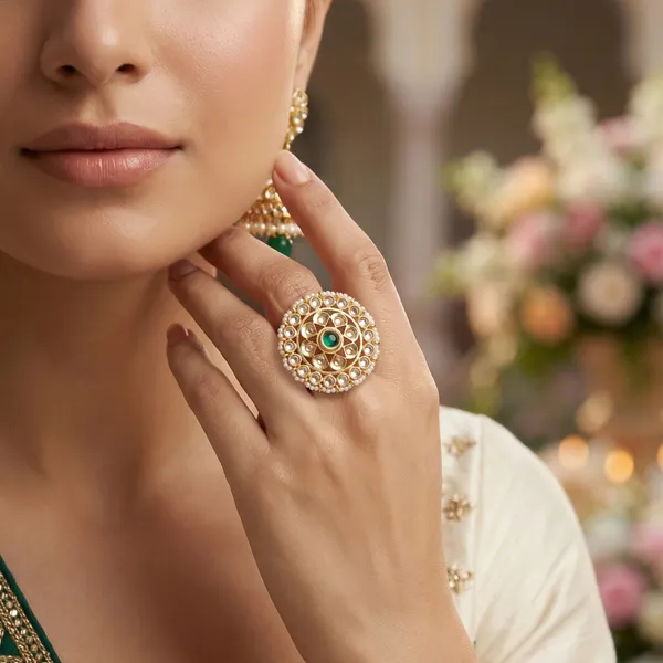 Gold_Plated_Brass_Kundan_Pearl_Ring_Adjustable