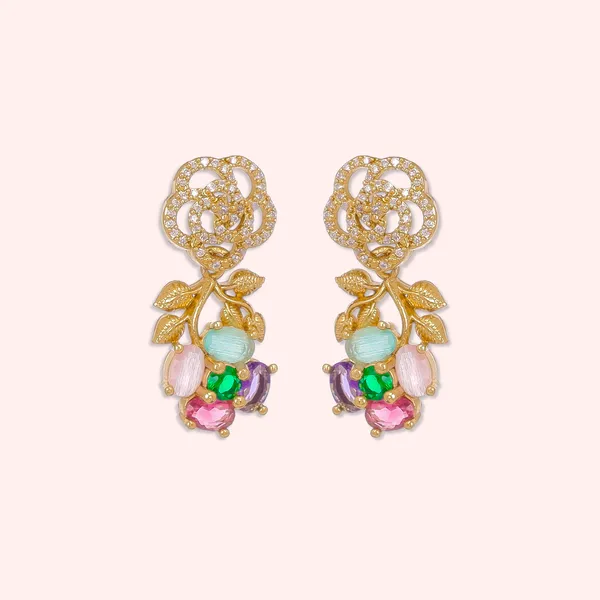 Gold_Plated_Floral_Necklace_And_Earrings_Set_For_Women